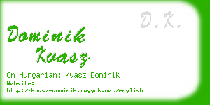 dominik kvasz business card